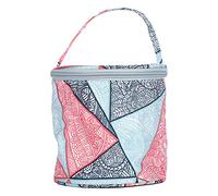 Qcwwy Otros Coser Bordado Tote Organizador para Accesorios de Crochet Bolsa de Hilo de Punto Almacenamiento, #012, Blaue Geometrie, Maletín