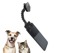 Qcwwy Palo para Selfies para Mascotas, Soporte Flexible y Ajustable para Teléfono Inteligente con Abrazadera en Forma de Flor, Llame la Atención de Sus Perros, Herramienta para Selfies (Black)