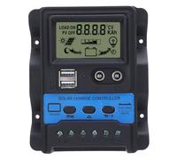 Qcwwy Pantalla LCD Controlador de Carga Solar PWM 12 V 24 V Salida USB Dual Automática para de Panel Solar Carga de Batería Teléfono Tablet RV Marine Off Grid Power (30A)