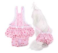 Qcwwy Pantalones Menstruales para Mascotas para Perros Cachorro de Algodón Transpirable Puntos Dulces con Cinturón Ajustable para Protección de Casa Limpia para Mascotas Pequeñas a Medianas (S)