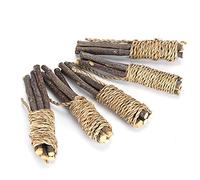 Qcwwy Pet Toys Pet Sticks de Madera Cleaner de Dientes para Loros Hámster de Conejo 5 Piezas Pequeños Animales