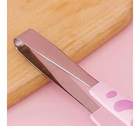 Qcwwy Pinzas Lindas Pinzas para Refrigerios Pequeñas de Acero Inoxidable Lindos Clips para Alimentos con Forma de Pata de Gato Lindos Accesorios de Cocina para Cocinar Tostadas Bagels Barbacoa y Más