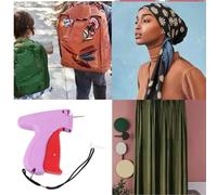 Qcwwy Pistolas para Colocar Etiquetas para Reparaciones de Emergencia y Reemplazo de Botones, Accesorios para Máquinas de Coser (PINK)