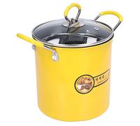 Qcwwy Pot de Freidora Profunda Japonesa 3L Aceite de Acero Inoxidable Diseño de Malla de Malla Mesh Ban con Tapa para Estufa de Cerámica Eléctrica