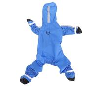 Qcwwy Raincoat con Capucha para Perros, 4 Piernas de Moda para Perros Cubiertos de Cubiertos de Puta de Chaleco de una Pieza de Chaleco de Lluvia de para para (S)