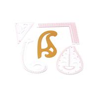 Qcwwy Regla Curva de Plástico Transparente, Juego de 5 Piezas con Curva de 90 Grados para Dibujo de Diseño de Ropa y Creación de Patrones