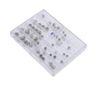 Qcwwy Reloj Crown Set, 50 PCS Ratch Crowns Viene con un Kit de Reparación de Relojes de Almacenamiento Transparente, Juego de Corona de Acero Inoxidable Adecuado para Relojeros y
