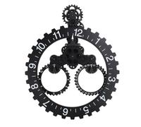 Qcwwy Reloj mecánico de estilo europeo, estilo retro, diseño único, reloj mecánico para dormitorio, oficina, sala de estar, acero inoxidable 304, negro