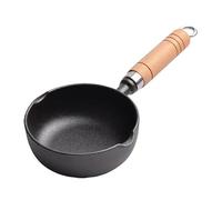 Qcwwy Sartén, Sartén para Cocinar de Metal, Sartén para Tortilla de Huevo con Base Plana, Sartén Antiadherente para Freír con Mango de Madera, Mini Cacerola para Salsa, Juego de