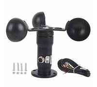 Qcwwy Sensor de Velocidad del Viento, Señal de Pulso de Aleación de Aluminio de 4 a 20 MA 3 Taza Anemómetro Detector de Velocidad del Viento para la Navegación Industrial Aviación