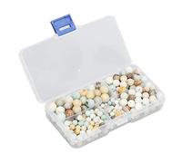 Qcwwy Surtido de Cuentas, Materiales Artesanales, Piedras Curativas de Chakras, 10 Mm, 8 Mm, 6, 4, Cuentas Artesanales para Pulsera, Collar, Pendientes, de Piedra Natural para Hacer Joyas, Amazonita