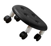 Qcwwy Taburete Rodante Redondo De Alta Capacidad De Peso, Tapizado De Piel Sintética, Diseño Compacto, Ruedas Universales, Ideal para Clínicas Y Cocinas (Black)