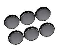 Qcwwy Tarta de Acero Al Carbono 6 Piezas Mini Molde para Pasteles Moldes para Hornear con Fondo Removible y Recubrimiento Antiadherente para Hornear Postres como Tartas de Chocolate y Quiche