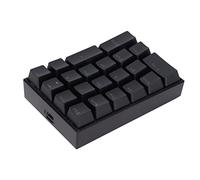 Qcwwy Teclado Mecánico de Retroiluminación LED Duradero 21 Teclas Teclado con Cable para la Computadora Portátil de PC 10/8/7, Juego para Empresarios Abdominales Negros (Interruptor Azul)