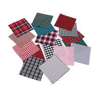 Qcwwy Tela a Cuadros Los Cuadrados de Tela de Algodón de Algodón, 20 Piezas de a Cuadros Búfalo Verificación a Cuadrados de de Poliéster Búfalo Precortado Xmas Tartan Scraps 25x25cm Rich Colores