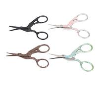 Qcwwy Tijeras de Grúa Otros Suministros de Costura para Bordar Tijeras de Costura con Ergonómico Forjado en Caliente para Manualidades DIY Corte de Hilo de Grúa 4 Piezas de Bordado de Acero con Alto