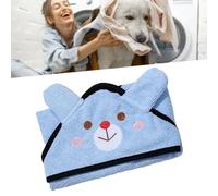 Qcwwy Toalla para Perros de Secado Rápido, Toalla para Mascotas de Secado Rápido, de Microfibra Súper Absorbente para Perros y Gatos con Superficie de (Diseño de Oso Azul Cielo)