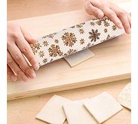 Qcwwy Un Patrón con Galletas de Rodillos de Madera de Copo de Nieve, de Masa Ergonómica para una Panadería Casera y Rodillo Sanitario para Crema para Crema, Diámetro 1.8 Pulgadas