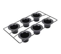 Qcwwy Utensilios para Hornear Pudín, 6 Tazas, Molde para Magdalenas, Molde para Pastel de Queso de Acero Al Carbono, para Hornear en Horno, 8,9x15,9x2,2 Pulgadas, Suministros para