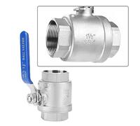 Qcwwy Válvula de Bola de Acero Inoxidable, Rosca Hembra DN40 de 1-1/2 Pulgada, Puerto Completo de Dos Piezas, Válvula 1000 WOG