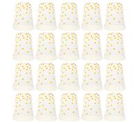 Qcwwy Vasos de Papel Desechables con Lunares Dorados Elegantes, Vasos de Fiesta para Vacaciones, Cumpleaños, Compromiso, Fiesta, Regalos de Graduación (WHITE)