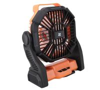 Qcwwy Ventilador de Camping Recargable, Linterna LED Portátil, Batería de 10400 MAh, 4 Velocidades, Rotación de 90 Grados, USB C, Batería Externa for Tienda de Campaña, Viaje y Exterior (ORANGE)