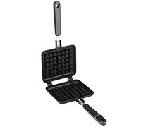 Qcwwy Waffle Maker Pan Waffle Molde para Hornear Press Plate Aleación de Aluminio Antiadherente con Largo de Aislamiento Térmico para Estufa de Gas Cocina Casera