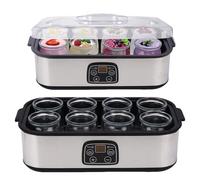 Qcwwy Yogurtera Eléctrica, 1400 Ml, Temporizador de 48 H, Máquina Automática para Hacer Yogur a Temperatura Constante, Máquina para Hacer Batidos con 8 Vasos de Vidrio para (Enchufe europeo 220V)