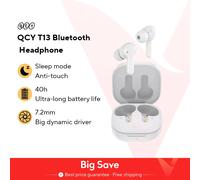 QCY-auriculares inalámbricos T13 ANC con Bluetooth 5,3, dispositivo de audio con cancelación activa de ruido, 28dB, carga rápida, 0.068 ', baja latencia Blanco