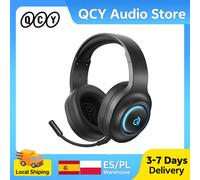 QCY Heroad V200 auriculares supraaurales Bluetooth 6,0 auriculares inalámbricos controlador de 50mm sonido envolvente 7,1 auriculares para juegos RGB con micrófono WHITE