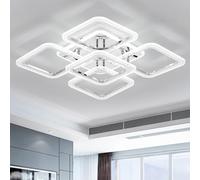 Qcyuui LáMpara De Techo Led Cuadrada, LáMpara De ArañA Incorporada Moderna, LáMpara De Techo De Dormitorio Ajustable De 100w, DiseñO NóRdico De Sala De Estar Y Cocina Con Control Remoto