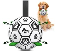 QDAN Juguetes para Perros, Pelota de fútbol con Correas, Juguetes interactivos de la Copa del Mundo para Tirar de la Guerra, Regalos de cumpleaños para Cachorros, Juguete acuático, Pelotas duraderas