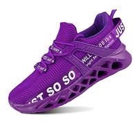QDCFY Zapatillas deportivas para hombre y mujer, transpirables, para correr, para correr, para exteriores, fitness, gimnasio, caminar, Fz0031 Purple, 45 EU