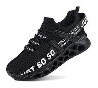QDCFY Zapatillas deportivas para hombre y mujer, transpirables, para correr, para correr, para exteriores, fitness, gimnasio, caminar, Fz0031 Negro Blanco, 38 EU