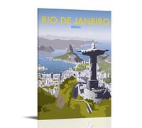 QDFFQD Póster vintage de Brasil, pintura decorativa, regalo a prueba de humedad y resistente a la decoloración, arte creativo, libre de enmarcar y fácil de pegar, varios tamaños para elegir
