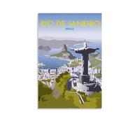 QDFFQD Póster vintage de Brasil, pintura decorativa, regalo a prueba de humedad y resistente a la decoloración, arte creativo, libre de enmarcar y fácil de pegar, varios tamaños para elegir