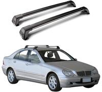 QDFNJYONG 2 Unidades Baca de Coche para Mercedes-Benz C-Class W203 4 Door 2000-2007, Portaequipajes Barra Transversales Barras Techo Porta Equipaje Antióxido Viaje Accesorios,A/Black