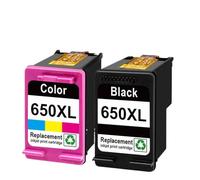 QdLmvpSDo Cartucho de Tinta de inyección de Tinta de Color remanufacturado 650XL Compatible con 650 para Impresora Deskjet Ink Advantage 1015 4645(Hp650xl 1bk 1c)
