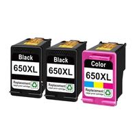 QdLmvpSDo Remanufactured 650xl Color Ink Jet Ink Cartucho Compatible con 650 para Deskjet Ink Advantage 1015 4645 Impresora(Hp650xl 2bk 1c)