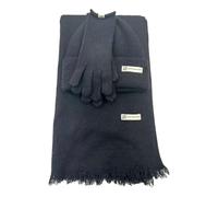 QDLTGBD Set Gorro Bufanda Guantes De Tres Piezas Lana para Mujeres Otoño E Invierno Todo El Partido Grueso Espeso Tibia Sólida Cuello-tasel (Negro)