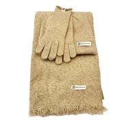 QDLTGBD Set Gorro Bufanda Guantes De Tres Piezas Lana para Mujeres Otoño E Invierno Todo El Partido Grueso Espeso Tibia Sólida Cuello-tasel (Amarillo)
