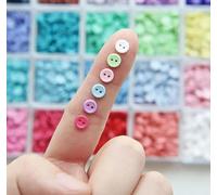 QDMHA 100 botones redondos pequeños de resina de 2 agujeros de 6 mm, botones de ropa de muñeca, mini proyectos de costura, decoración de manualidades, manualidades para niños, accesorios de moda