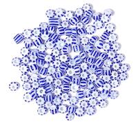 QDMHA 960/1600/4200 Cuentas de semilla de Vidrio a Rayas Blancas y Azules de 3/4/5 mm, Cuentas checas Coloridas para Hacer Joyas, Manualidades para niños, Suministros de Pulseras
