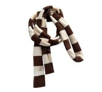 QDMHA Bufanda de Lana de Arco Iris 170x12 cm para Mujer, Bufanda Flaca de Punto a Rayas Rosa/Azul/Verde, Bufanda Linda de Invierno, Accesorios de Moda Femenina (marrón, 170x12CM)