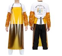 QDMHA Delantal Impermeable de PVC, Delantal de Trabajo Resistente con Cuello Halter para Hombre y Mujer, A Prueba de Aceite y Productos Químicos, Ideal para Cocina, Jardinería, Lavavajillas