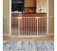 QDOS Construct-A-SafeGate | Blanco - CREA Espacios Seguros Personalizados Alrededor de chimeneas, Aberturas Grandes, escaleras - Incluye una Puerta y 2 Secciones - CREA recintos y Corrales con