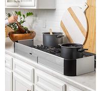 QDOS Protector adhesivo de aluminio para estufa - complementa diseños modernos de cocina - se adapta a cocinas y la mayoría de estufas independientes - protege de la parte delantera y lateral - fácil