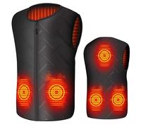 Qdreclod Chaleco Calefactable Eléctrico, USB Chalecos Termico Hombre Mujer, 3 Temperatura Ajustable, Lavable Chaqueta Térmica Calefactores Chaleco Cálido de Invierno (L, Negro-A)