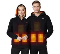 Qdreclod Sudadera Calefactable con Capucha Térmica para Hombre y Mujer, 6 Zonas de Calefacción, Batería Recargable 16000mAh, Chaqueta Abrigo Térmico Eléctrico para Esquí, Senderismo, Caza, Camping