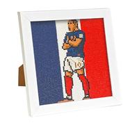 QDUODUO Pintura de diamantes de fútbol con marco para niños a partir de 6 años y adultos principiantes, KM10 fútbol 5D pintura de diamantes, 20 x 20 cm, pequeño kit de manualidades para niños y niñas